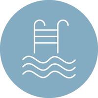 Swimming Pool Line Multi Circle Icon vector