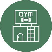 gimnasio línea multi circulo icono vector