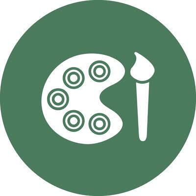 Paint Palette Glyph Multi Circle Icon