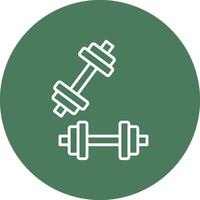 dumbell línea multi circulo icono vector