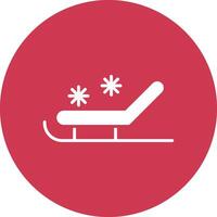 Sled Glyph Multi Circle Icon vector