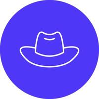 vaquero sombrero línea multi circulo icono vector