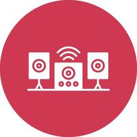 Audio System Glyph Multi Circle Icon vector