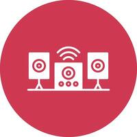 Audio System Glyph Multi Circle Icon vector