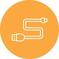 Usb Cable Line Multi Circle Icon vector