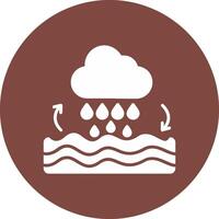 Water Cycle Glyph Multi Circle Icon vector