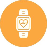 Heart Rate Monitor Glyph Multi Circle Icon vector