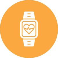 Heart Rate Monitor Glyph Multi Circle Icon vector