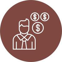 Sales Manager Line Multi Circle Icon vector