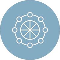 Link Wheel Line Multi Circle Icon vector