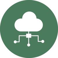 Cloud Computing Glyph Multi Circle Icon vector