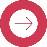 Right Arrow Glyph Multi Circle Icon vector