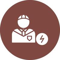 Electrician Glyph Multi Circle Icon vector