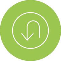 U Turn Line Multi Circle Icon vector