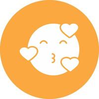 Kiss Glyph Multi Circle Icon vector