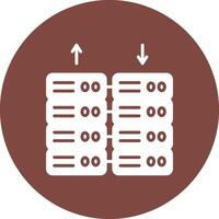 Data Center Glyph Multi Circle Icon vector