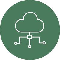 Cloud Computing Line Multi Circle Icon vector