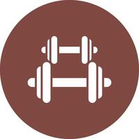 Dumbbell Glyph Multi Circle Icon vector