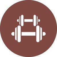 Dumbbell Glyph Multi Circle Icon vector