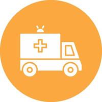 Ambulance Glyph Multi Circle Icon vector