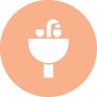 Sink Glyph Multi Circle Icon vector