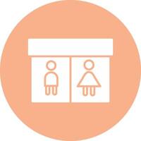 Public Toilet Glyph Multi Circle Icon vector