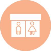 Public Toilet Glyph Multi Circle Icon vector