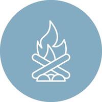 Bonfire Line Multi Circle Icon vector