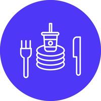 Tableware Line Multi Circle Icon vector