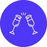 Cheers Line Multi Circle Icon vector