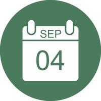 September Glyph Multi Circle Icon vector