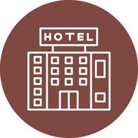 hotel línea multi circulo icono vector