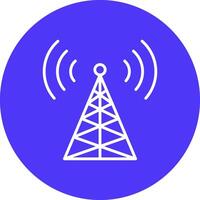 radio torre línea multi circulo icono vector