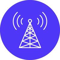 Radio Tower Line Multi Circle Icon vector