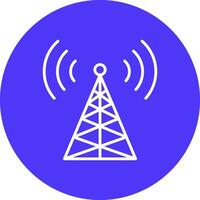 Radio Tower Line Multi Circle Icon vector