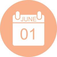 June Glyph Multi Circle Icon vector