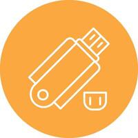 Pendrive Line Multi Circle Icon vector