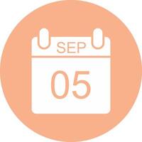 September Glyph Multi Circle Icon vector