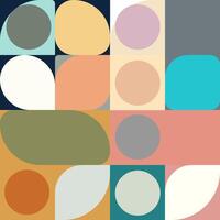 Seamless pattern with circles and squares in retro style vector