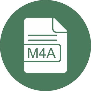 M4A File Format Glyph Multi Circle Icon vector