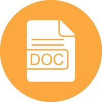 DOC File Format Glyph Multi Circle Icon vector