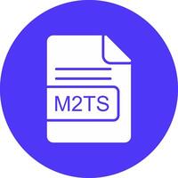 M2TS File Format Glyph Multi Circle Icon vector