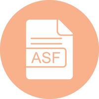 asf archivo formato glifo multi circulo icono vector