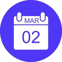 March Glyph Multi Circle Icon vector