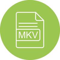 mkv archivo formato línea multi circulo icono vector