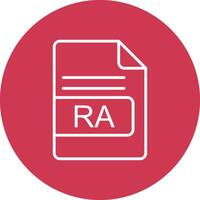 RA File Format Line Multi Circle Icon vector