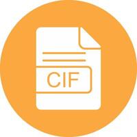 cif archivo formato glifo multi circulo icono vector