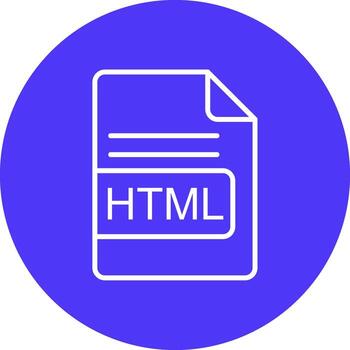 HTML File Format Line Multi Circle Icon vector
