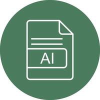 AI File Format Line Multi Circle Icon vector