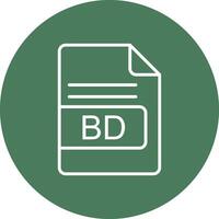 BD File Format Line Multi Circle Icon vector